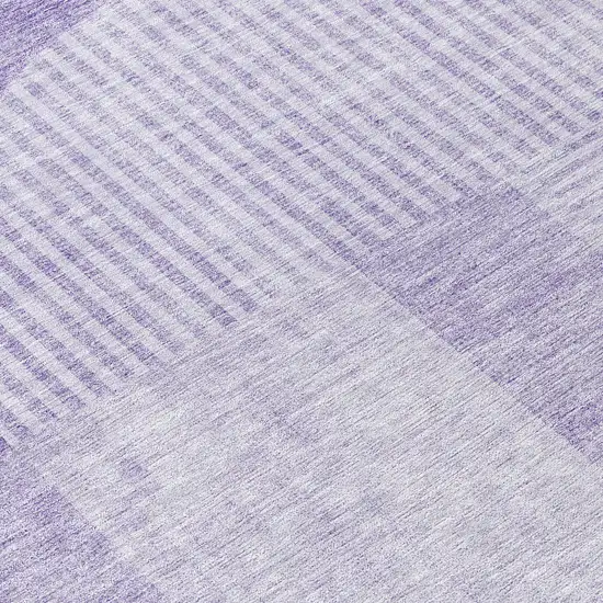 8' Lavender And Purple Round Geometric Washable Indoor Outdoor Area Rug Photo 8