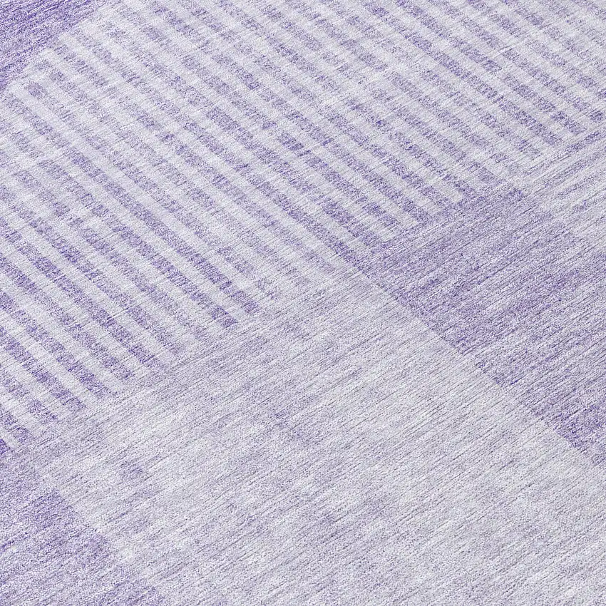 8' Lavender And Purple Round Geometric Washable Indoor Outdoor Area Rug Photo 8