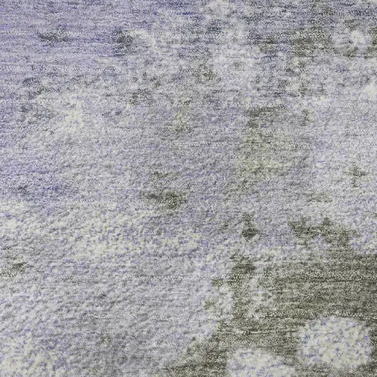 8' Lavender And Taupe Abstract Washable Round Rug With UV Protection Photo 9