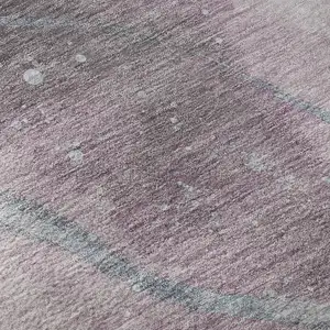 Photo of 8' Lavender Blue And Ivory Abstract Washable Area Rug With UV Protection