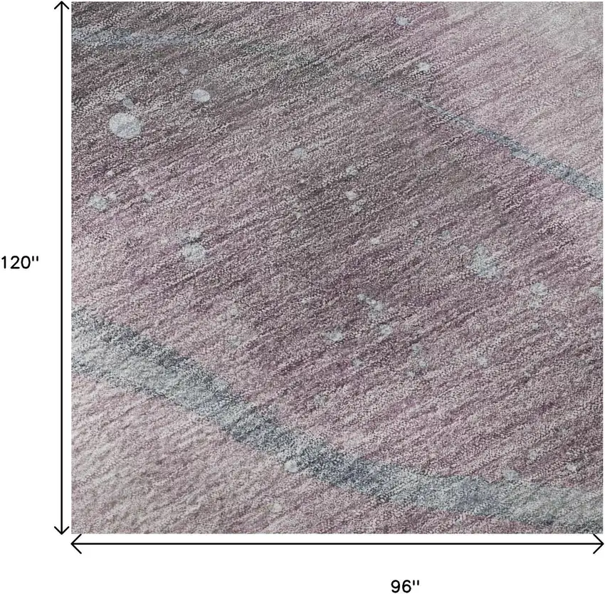 8' Lavender Blue And Ivory Abstract Washable Area Rug With UV Protection Photo 8