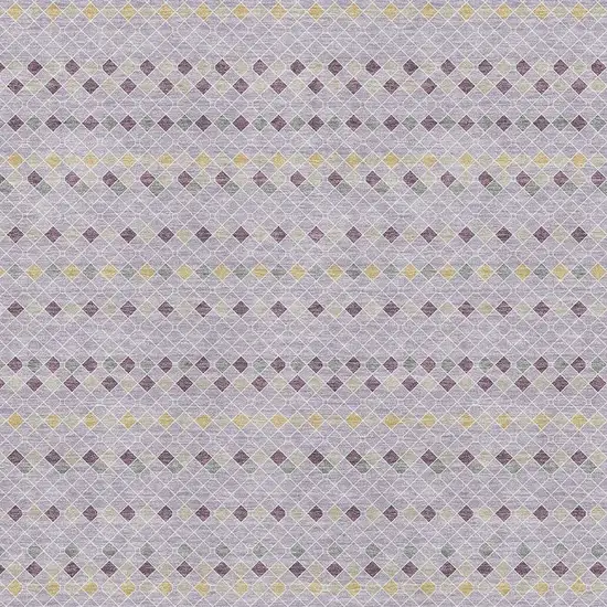 8' Lavender Gold And Gray Striped Washable Area Rug With UV Protection Photo 2