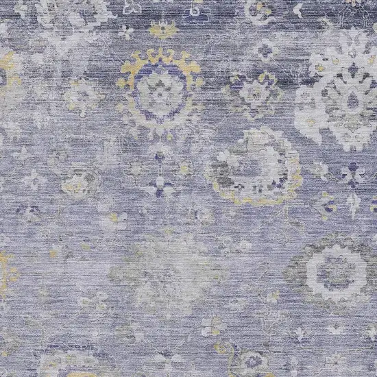8' Lavender Gold And Ivory Oriental Washable Area Rug With UV Protection Photo 2