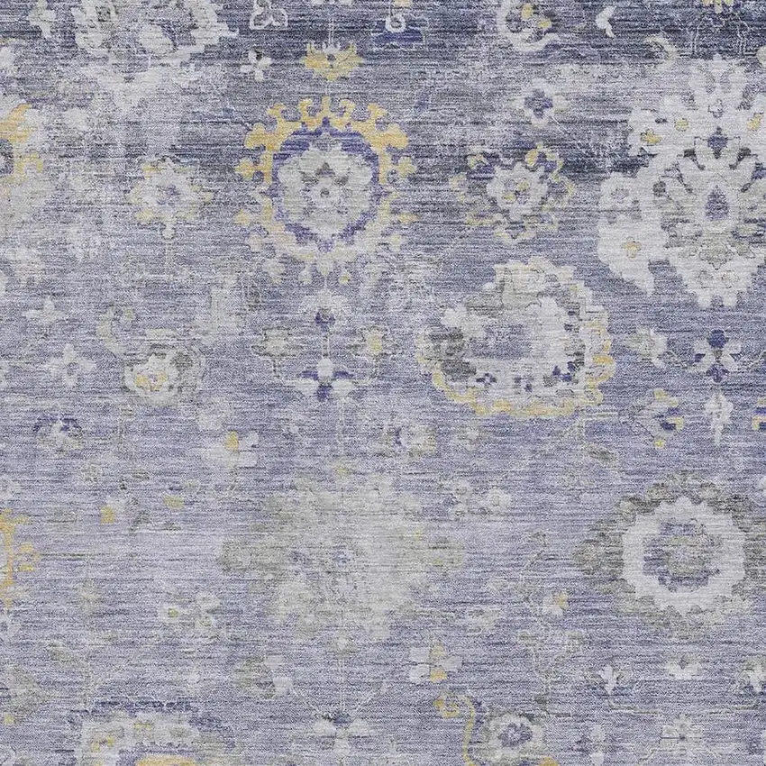 8' Lavender Gold And Ivory Oriental Washable Area Rug With UV Protection Photo 2