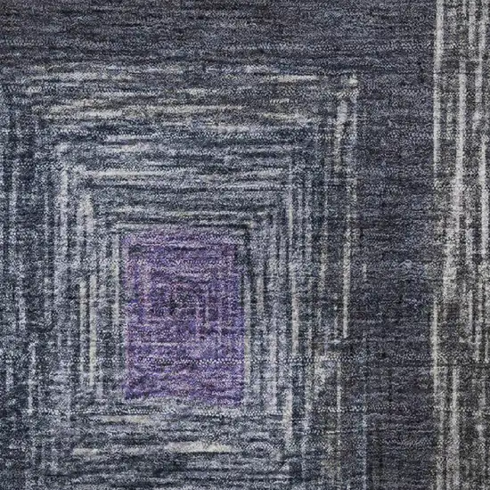 8' Lavender Ivory And Charcoal Geometric Washable Round Rug With UV Protection Photo 8