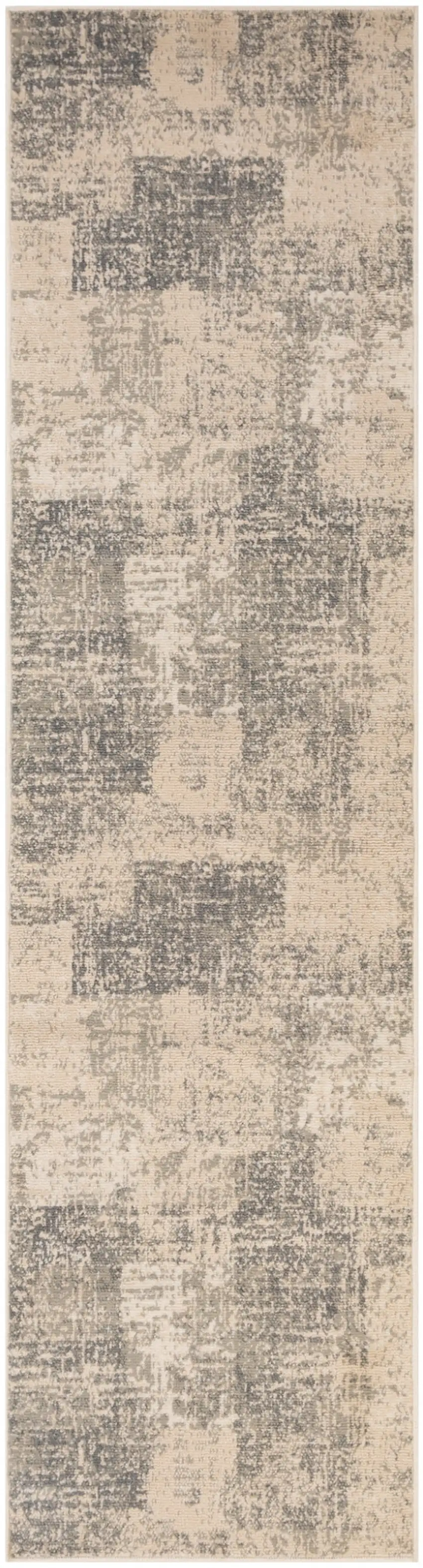 10' Light Blue Abstract Power Loom Runner Rug Photo 1