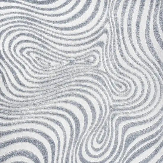 8' Light Blue And Ivory Square Abstract Indoor Outdoor Area Rug Photo 1