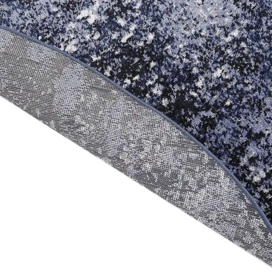 8' Light Blue Black And Gray Abstract Round Rug Photo 9