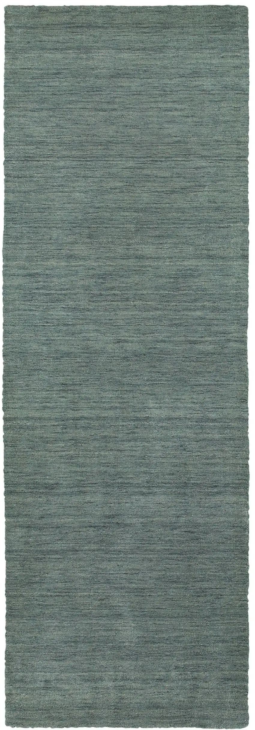 8' Light Blue Wool Hand Tufted Runner Rug Photo 2