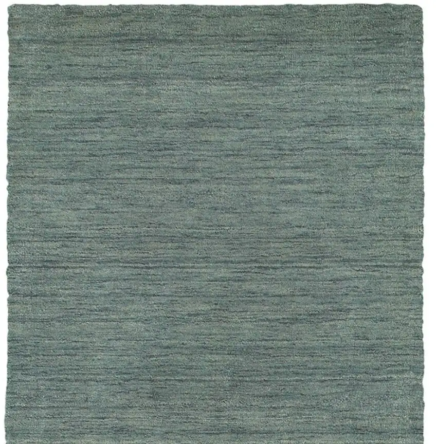 8' Light Blue Wool Hand Tufted Runner Rug Photo 4