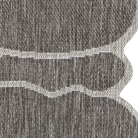 8' Light Brown And Beige Medallion Indoor Outdoor Runner Rug Photo 2