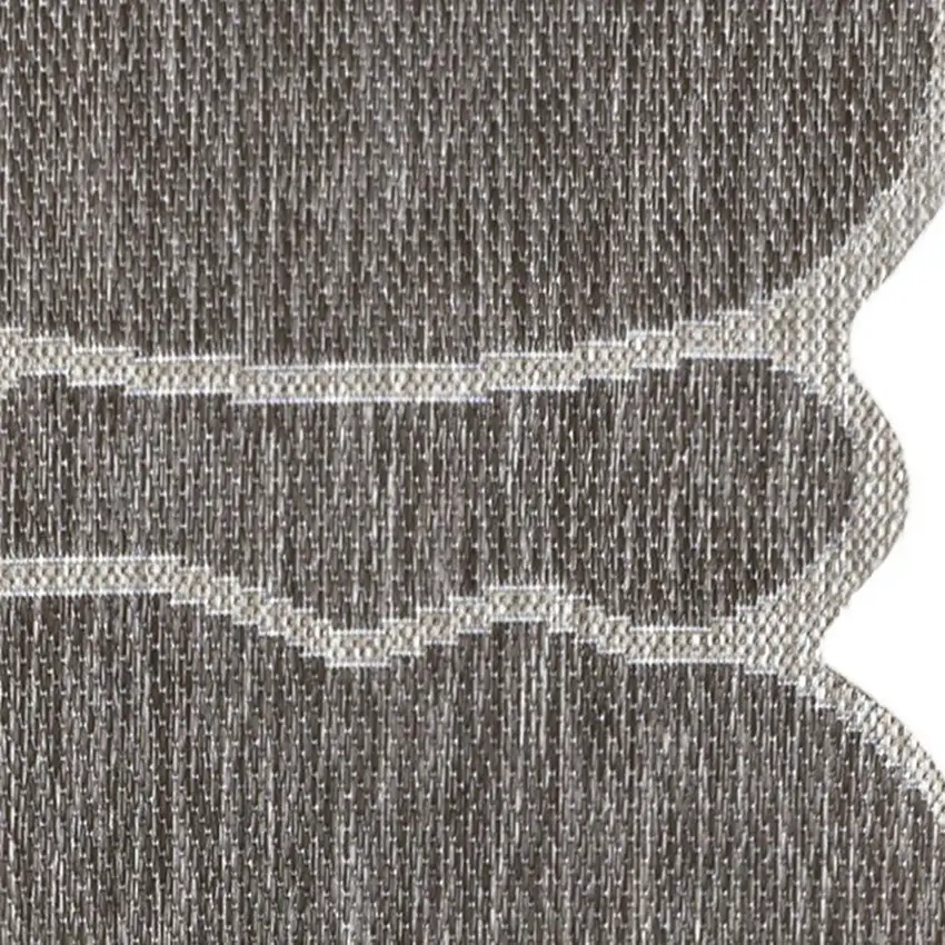 8' Light Brown And Beige Medallion Indoor Outdoor Runner Rug Photo 2