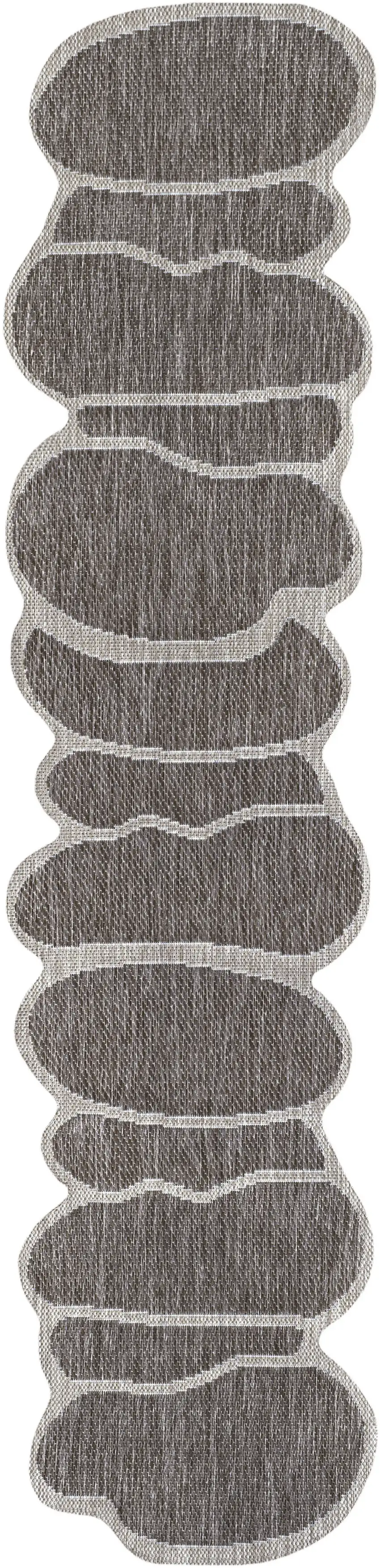 8' Light Brown And Beige Medallion Indoor Outdoor Runner Rug Photo 1