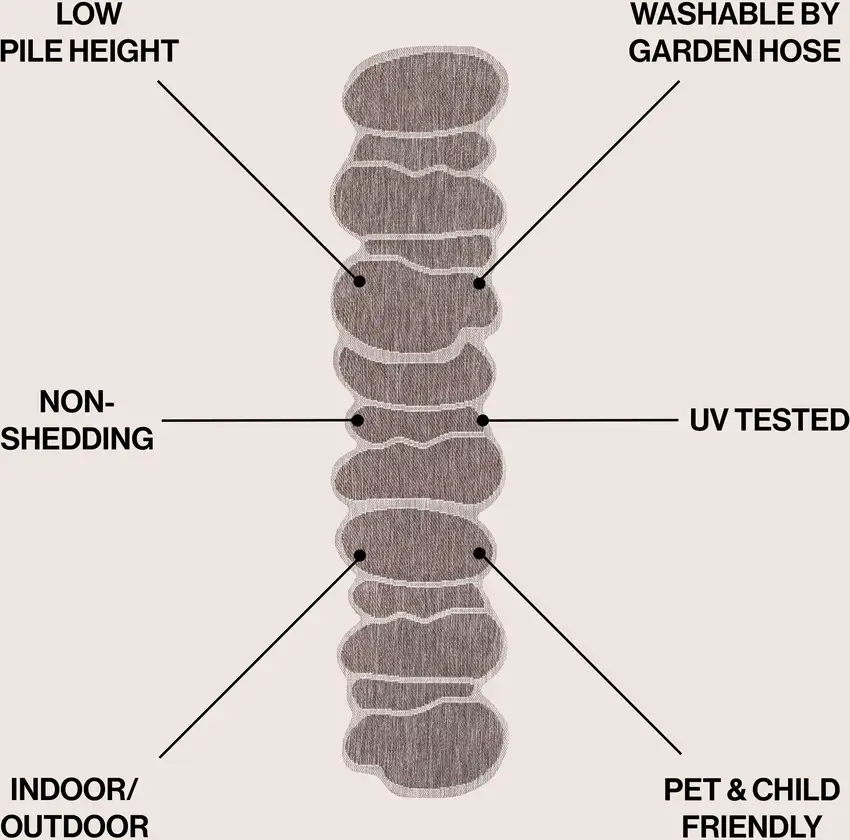 8' Light Brown And Beige Medallion Indoor Outdoor Runner Rug Photo 7