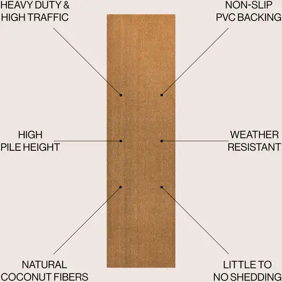 8' Light Brown Indoor Outdoor Runner Rug Photo 7