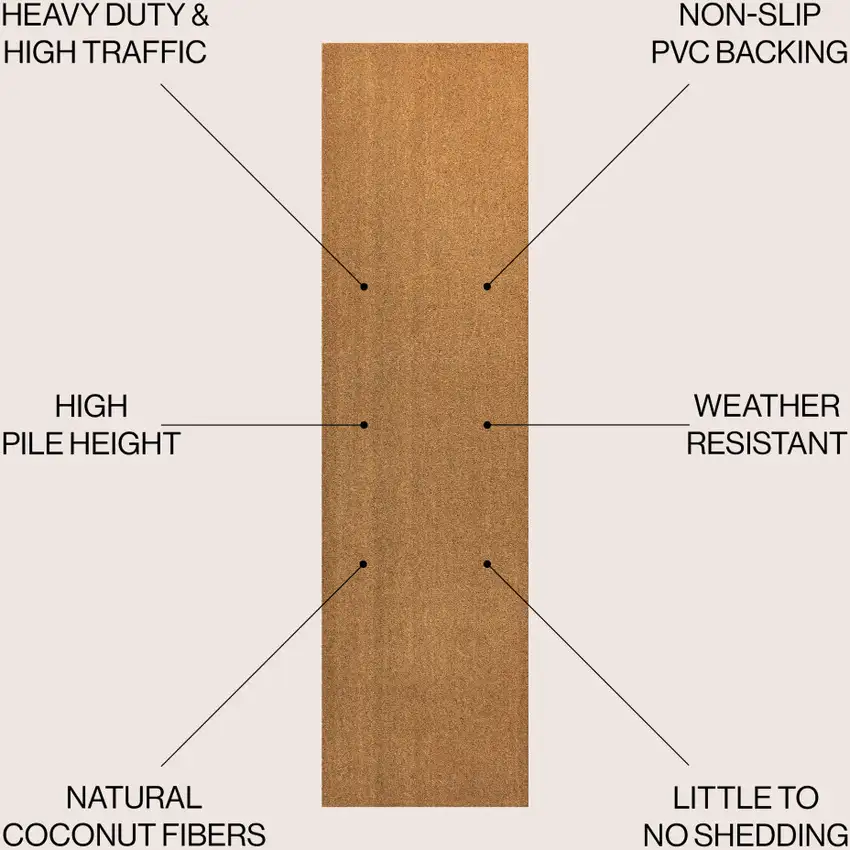 8' Light Brown Indoor Outdoor Runner Rug Photo 7