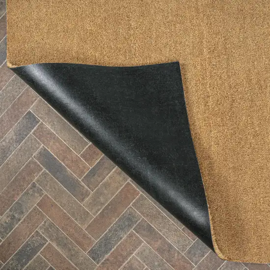 8' Light Brown Indoor Outdoor Runner Rug Photo 8