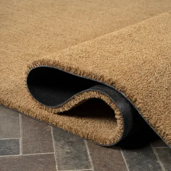 8' Light Brown Indoor Outdoor Runner Rug Photo 6