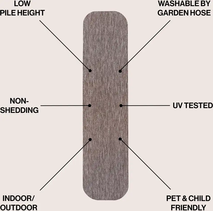 8' Light Brown Indoor Outdoor Runner Rug Photo 6