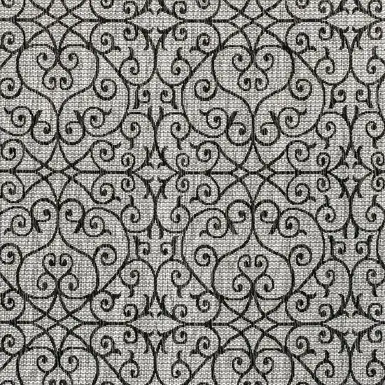 5' Light Gray And Black Square Geometric Indoor Outdoor Area Rug Photo 2