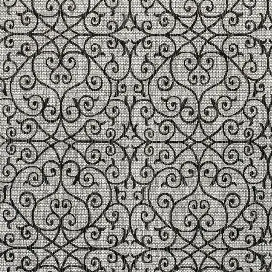 8' Light Gray And Black Square Geometric Indoor Outdoor Area Rug Photo 2