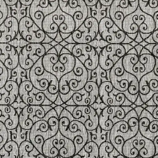 9' Light Gray And Black Square Geometric Indoor Outdoor Area Rug Photo 2