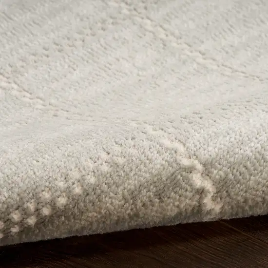 8' Light Gray Geometric Runner Rug Photo 9