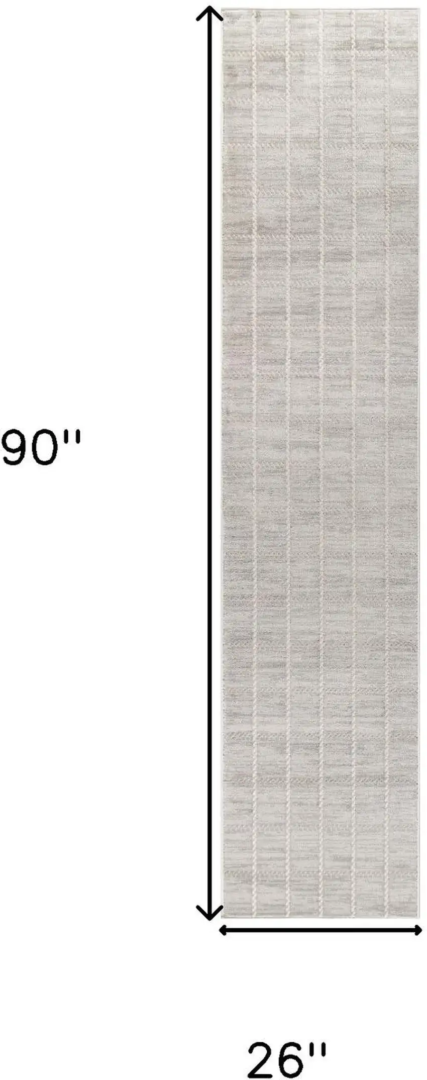 8' Light Gray Geometric Runner Rug Photo 3