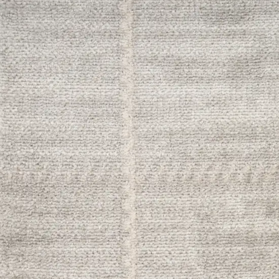 8' Light Gray Geometric Runner Rug Photo 5