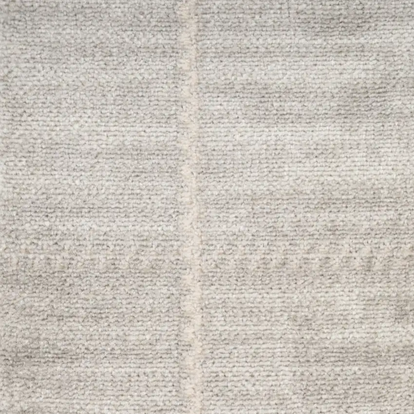 8' Light Gray Geometric Runner Rug Photo 5