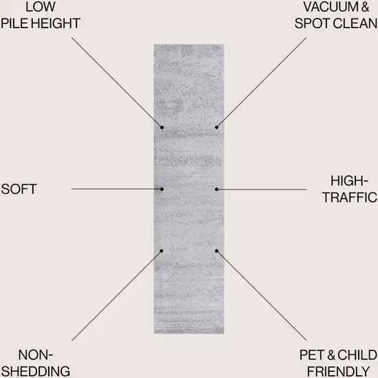 10' Light Gray Runner Rug Photo 8