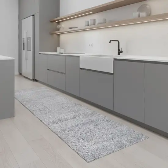 8' Light Gray Runner Rug Photo 2