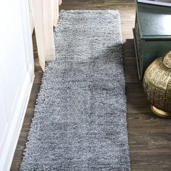 8' Light Gray Runner Rug Photo 5