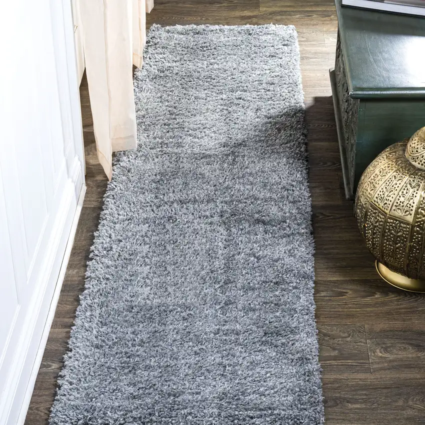 8' Light Gray Runner Rug Photo 5