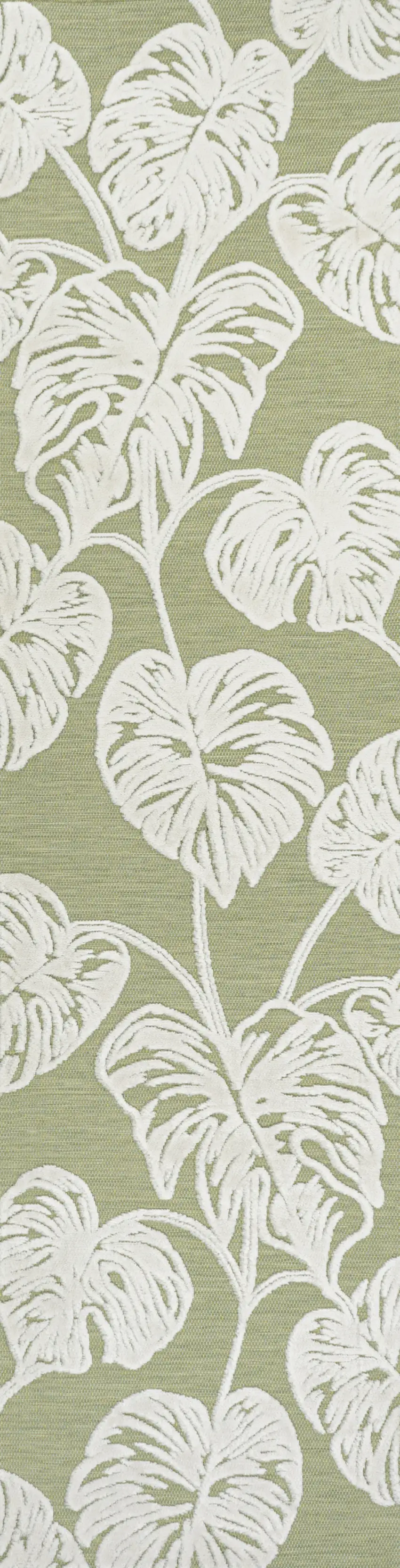 8' Light Green And Ivory Floral Indoor Outdoor Runner Rug Photo 3