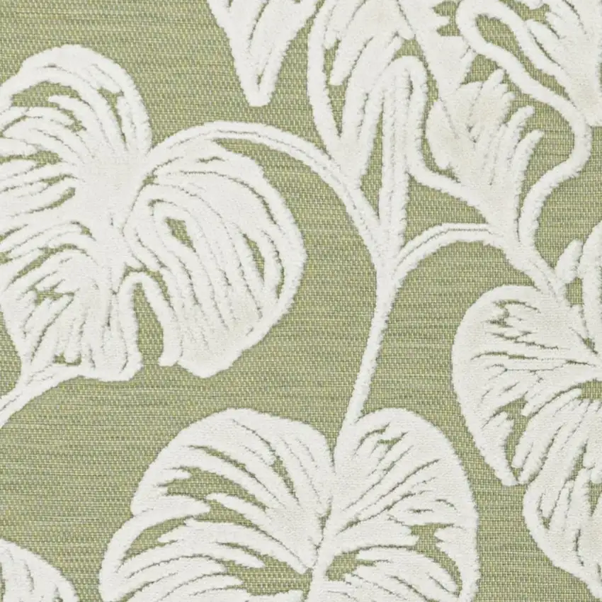 8' Light Green And Ivory Floral Indoor Outdoor Runner Rug Photo 2