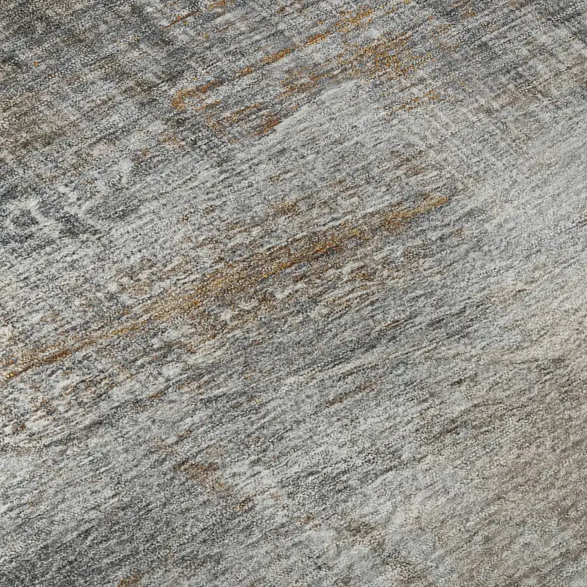 8' Light Taupe And Gray Abstract Washable Round Rug With UV Protection Photo 7