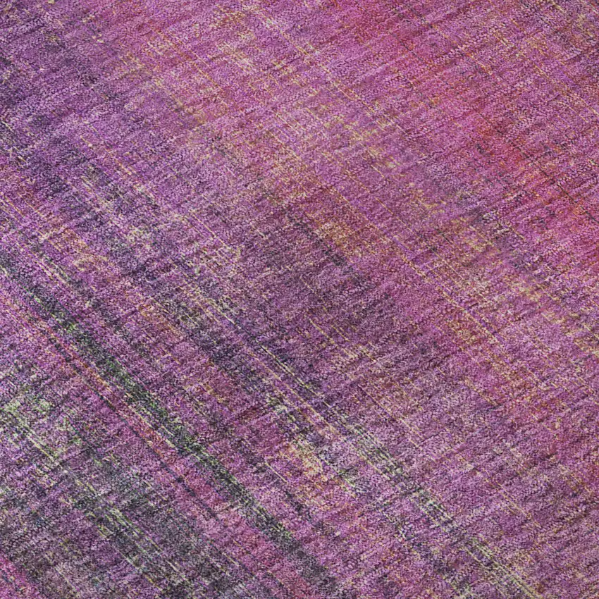 8' Lilac And Blush Striped Washable Round Rug With UV Protection Photo 9