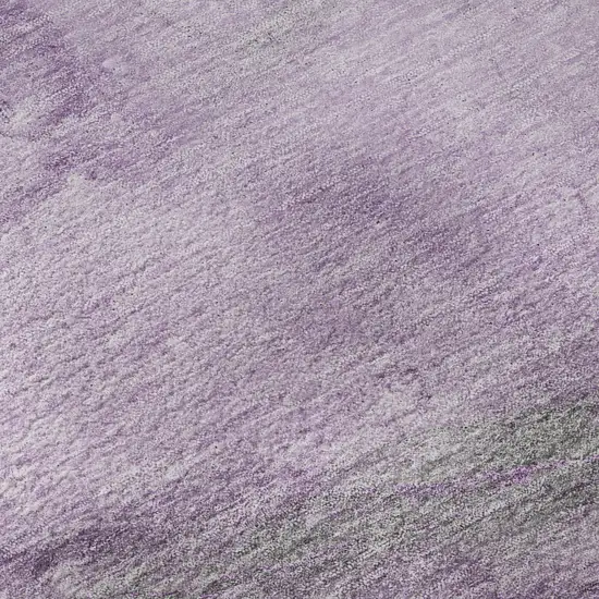 8' Lilac And Ivory Abstract Washable Round Rug With UV Protection Photo 9