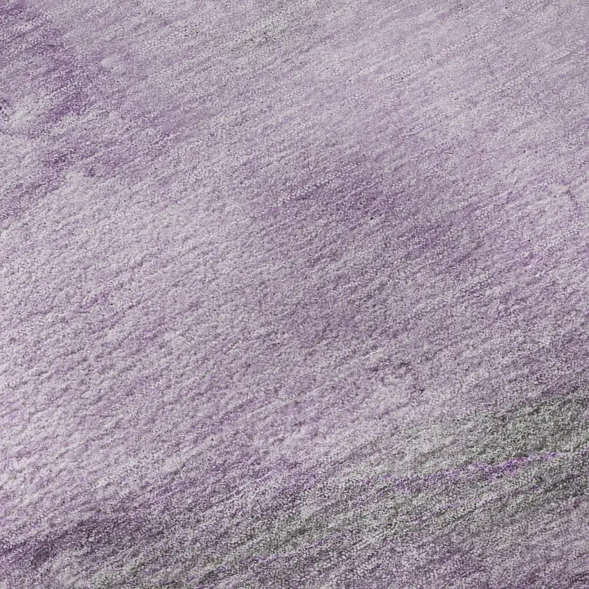 8' Lilac And Ivory Abstract Washable Round Rug With UV Protection Photo 9