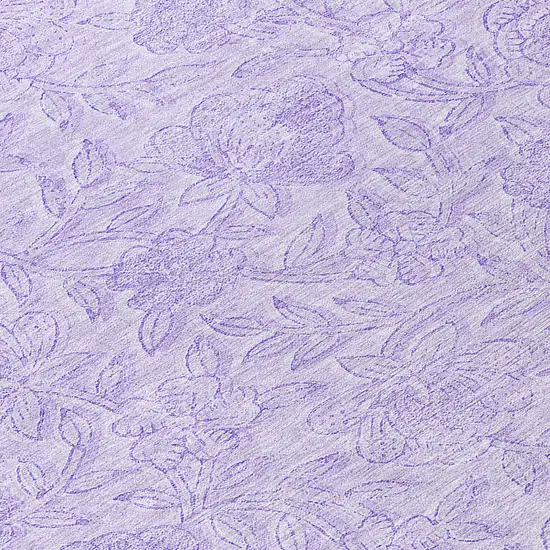 8' Lilac And Purple Round Floral Washable Indoor Outdoor Area Rug Photo 8