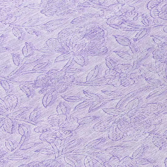 8' Lilac And Purple Round Floral Washable Indoor Outdoor Area Rug Photo 8