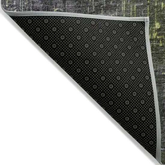 8' Lime Green And Dark Gray Round Ombre Washable Indoor Outdoor Area Rug Photo 3