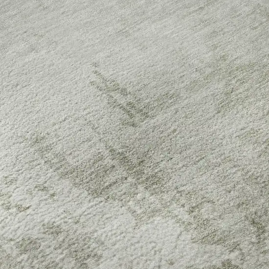 8' Linen And Beige Abstract Washable Area Rug With UV Protection Photo 9