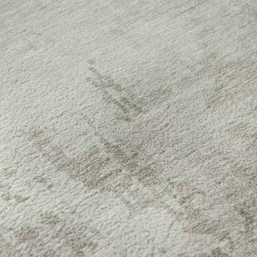 8' Linen And Beige Abstract Washable Area Rug With UV Protection Photo 9