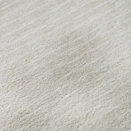 8' Linen And Ivory Striped Washable Round Rug With UV Protection Photo 8