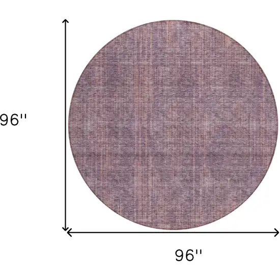 8' Mauve And Dark Purple Round Striped Washable Indoor Outdoor Area Rug Photo 3