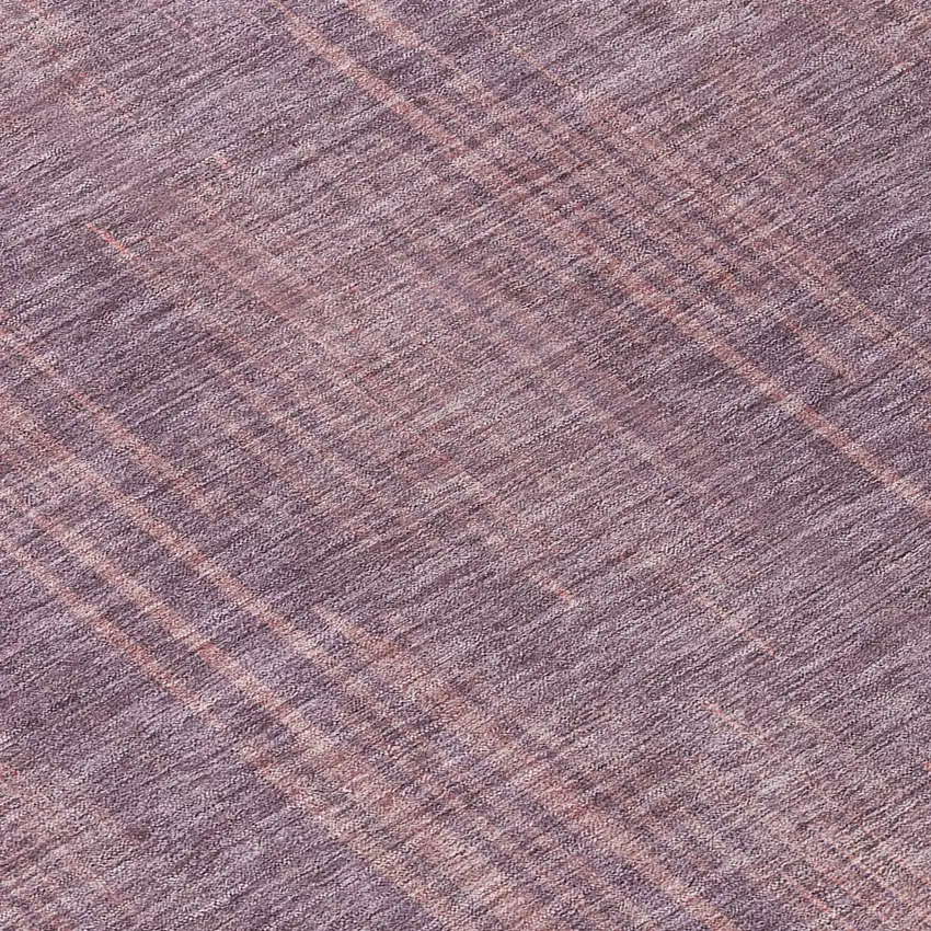 8' Mauve And Dark Purple Round Striped Washable Indoor Outdoor Area Rug Photo 8