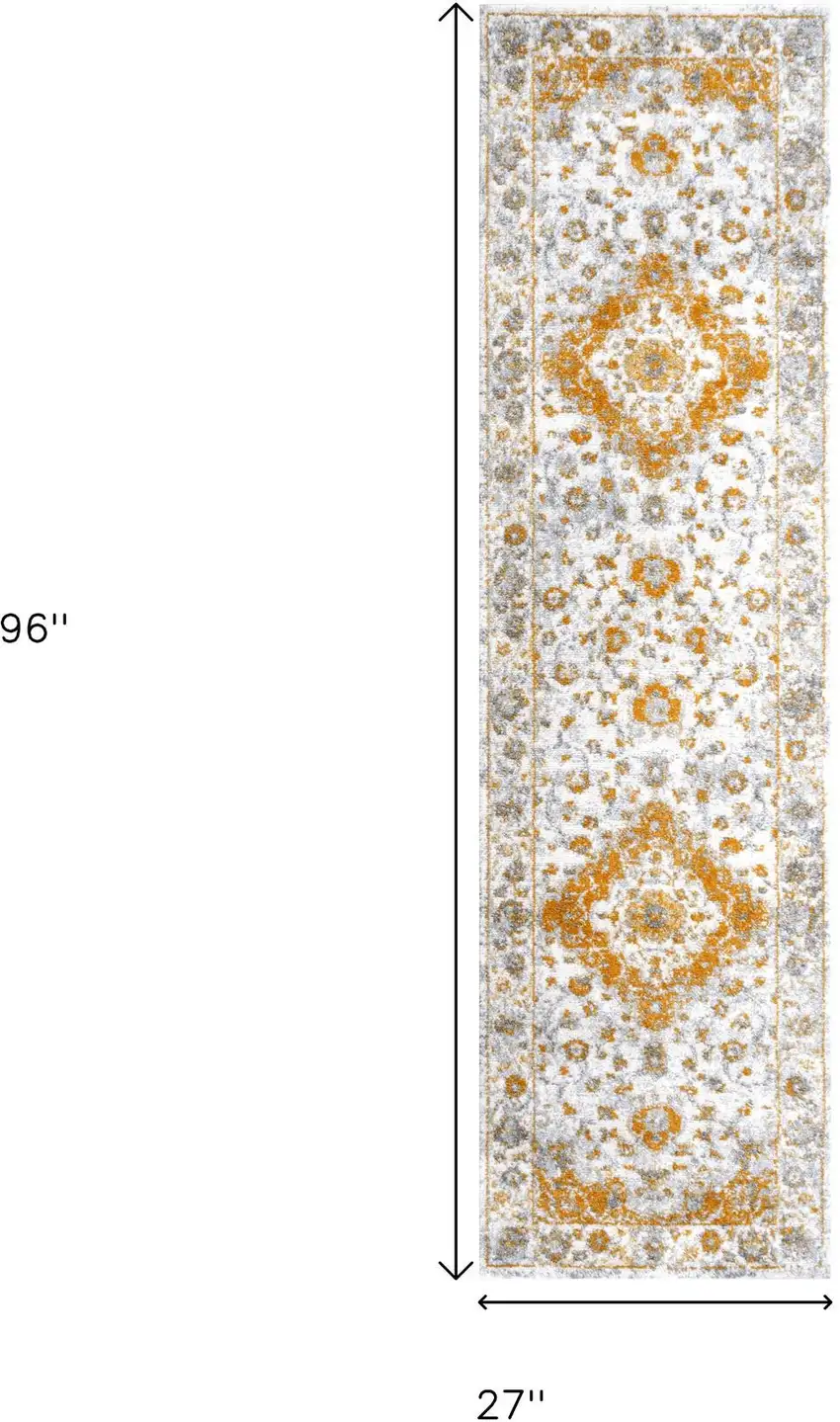 8' Medallion Runner Rug Photo 8
