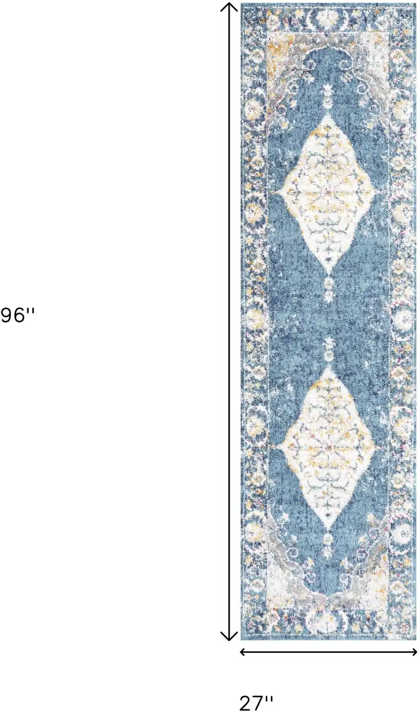 8' Medallion Runner Rug Photo 9